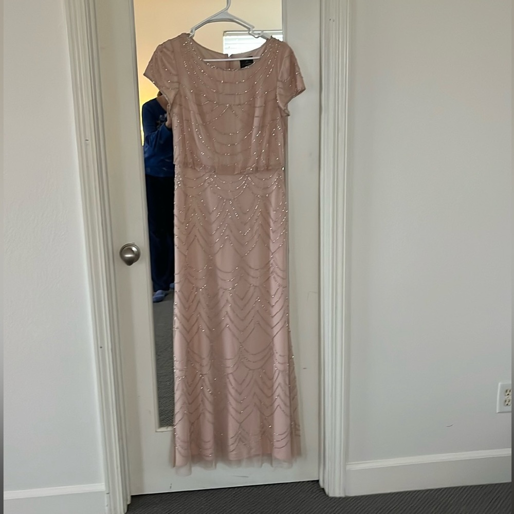 Adrianna Papell pink evening gown
